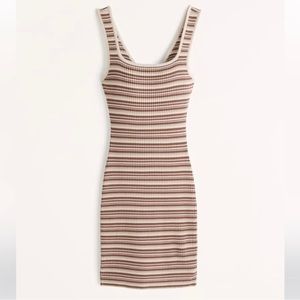 Abercrombie & Fitch Striped Mini Dress - Brown and Cream